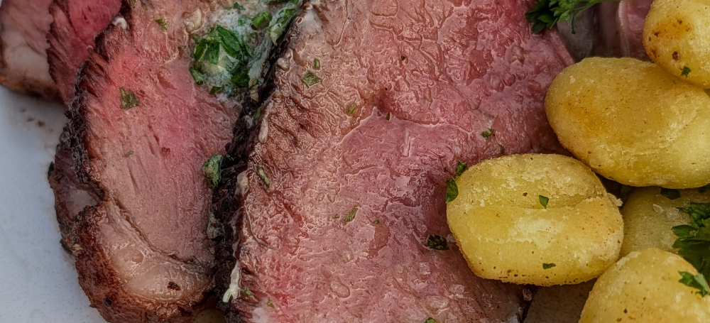 BASQUE RUMP STEAK WITH KALE CAESAR SALAD