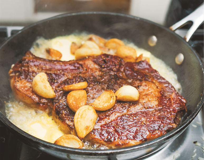 Butter fried steak with garlic Turner &