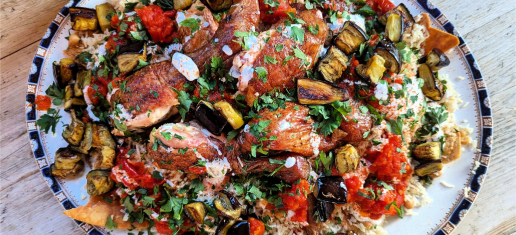 SMOKED SPATCHCOCK CHICKEN FATTEE